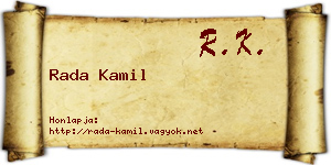 Rada Kamil névjegykártya